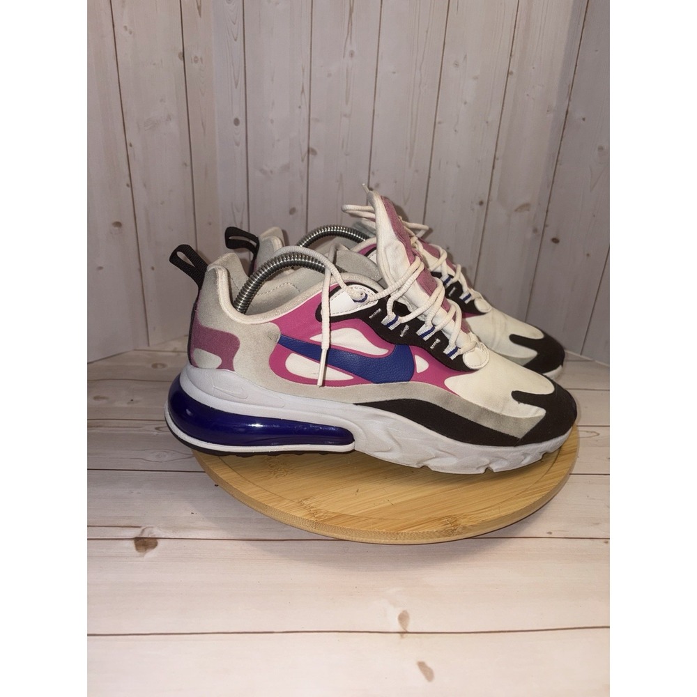Nike‎ Women's Sneakers Air Max 270 React 'White Fuchsia Blue' Sz 8.5
